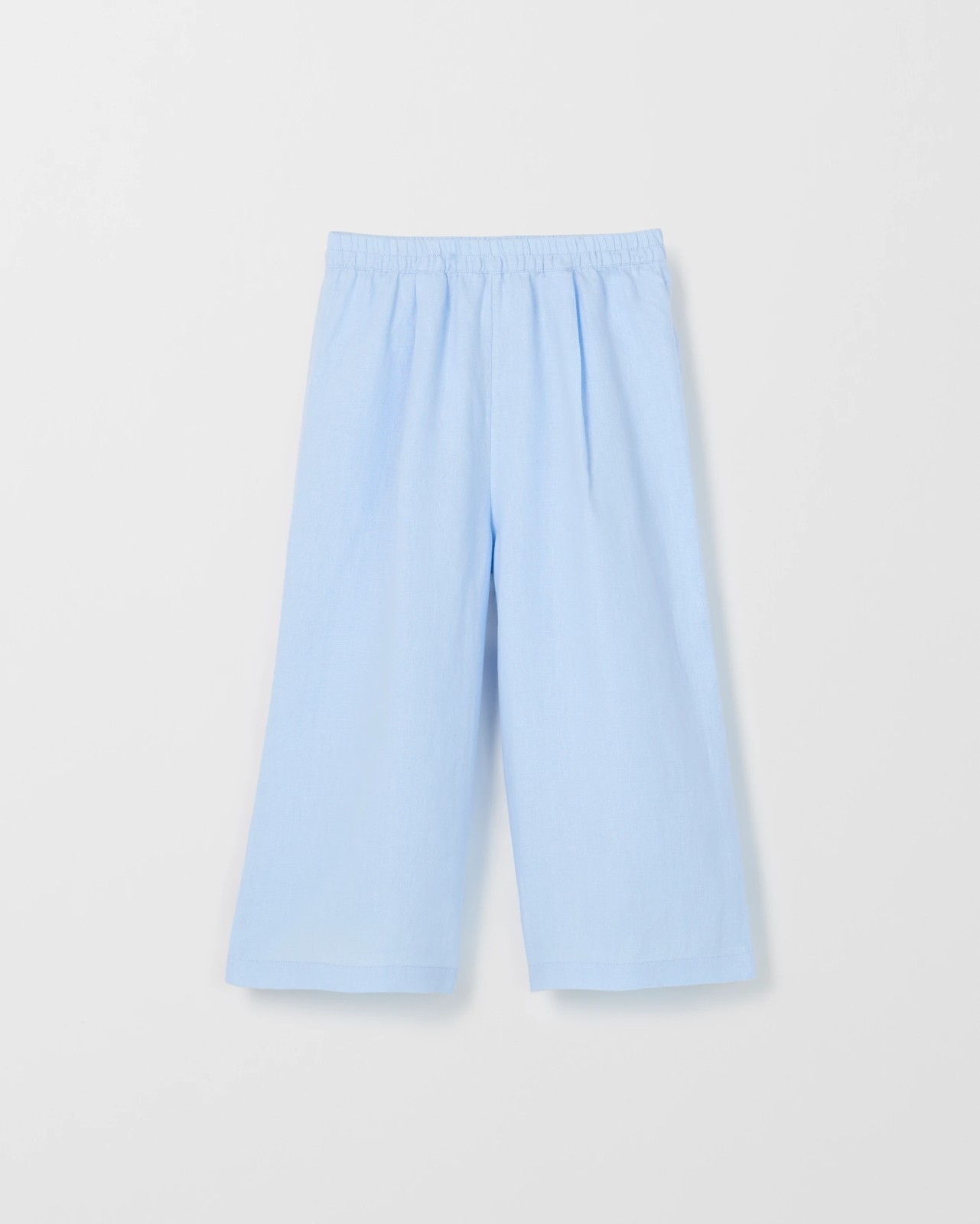European Linen Wide Leg Co-Ord Pants - Light Blue 5 of 6