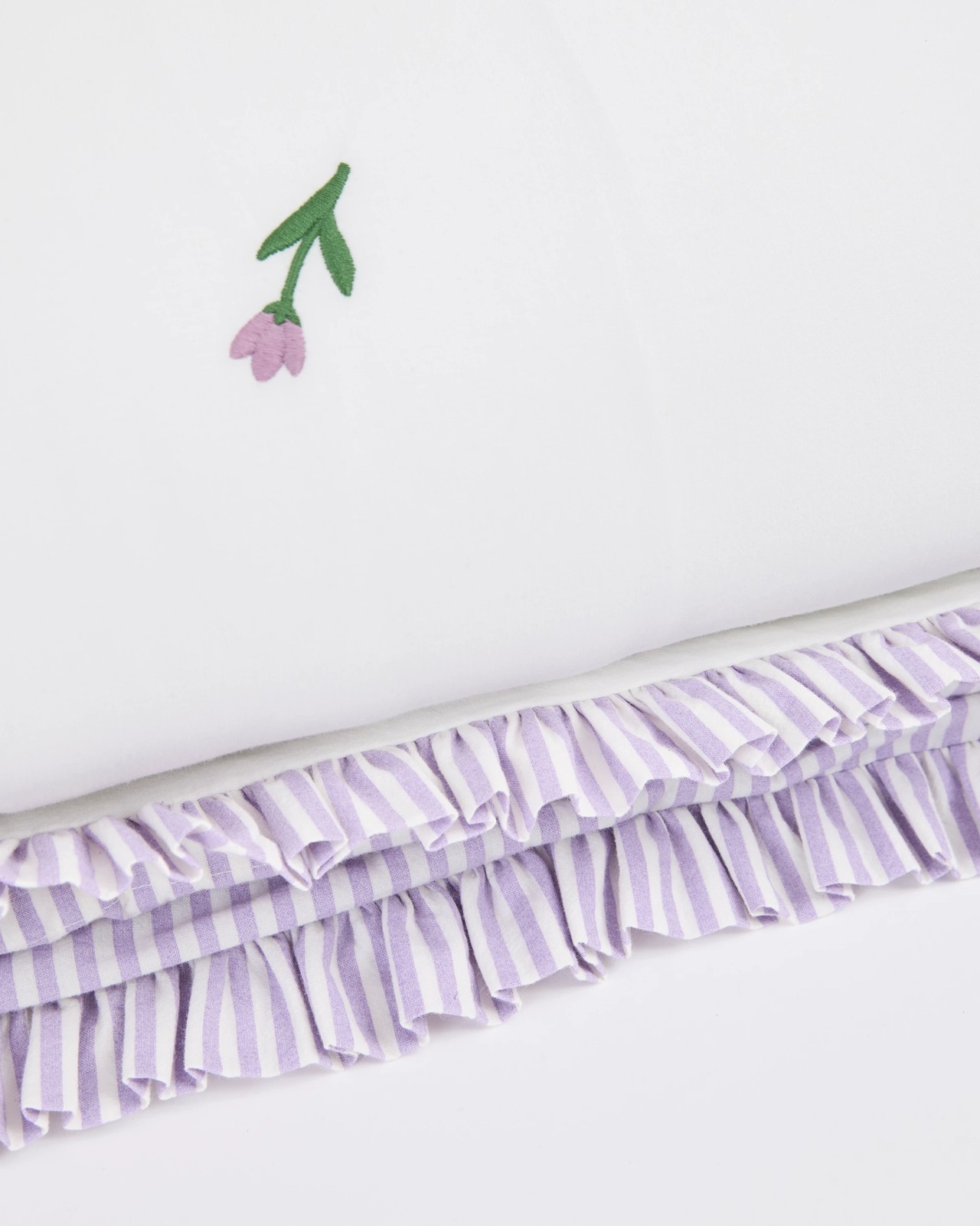 Tulip Embroidered Ruffle Kids Quilt Cover Set 3 of 3