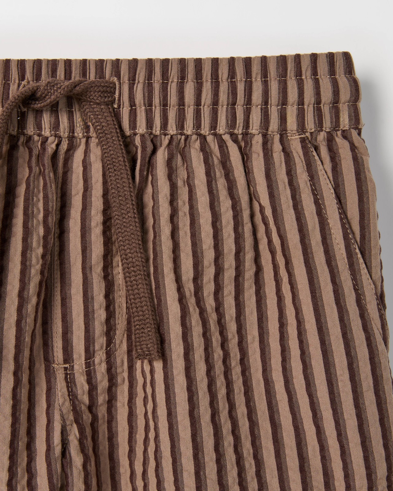 Australian Cotton Seersucker Volley Shorts - Taupe / Brown 2 of 2