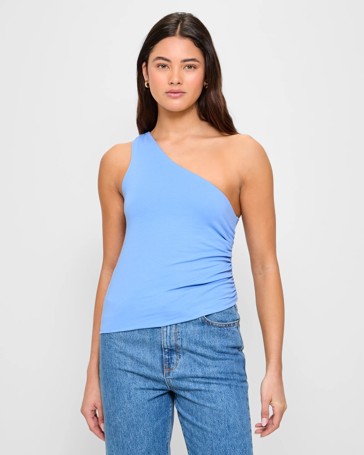Double Layer One Shoulder Tank Top - Lily Loves