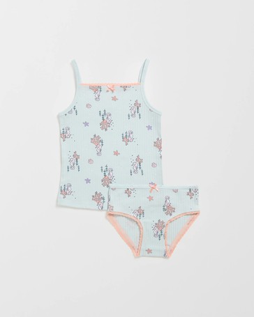 Maxx Australian Cotton Blend Younger Girls Design Rib Singlet and Briefs Set