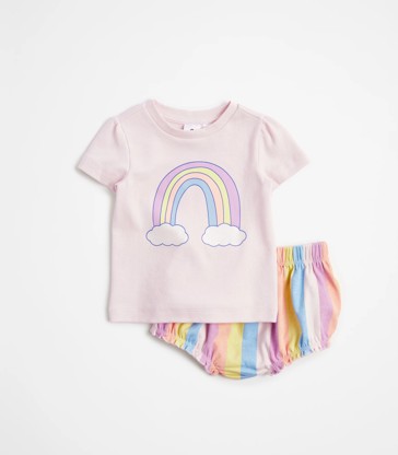 Baby Organic Cotton Rainbow Pyjama Set