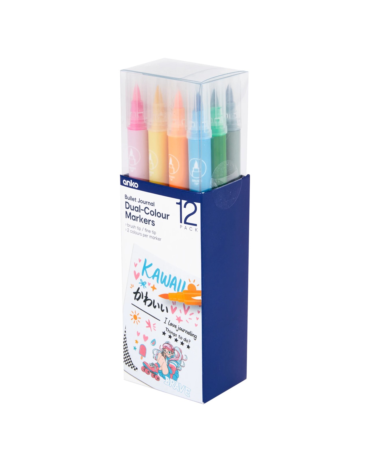 Anko 12 Pack Bullet Journal Dual-Colour Markers 2 of 5