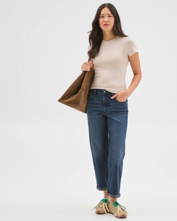 Mid Rise Courtney Girlfriend Denim Jeans