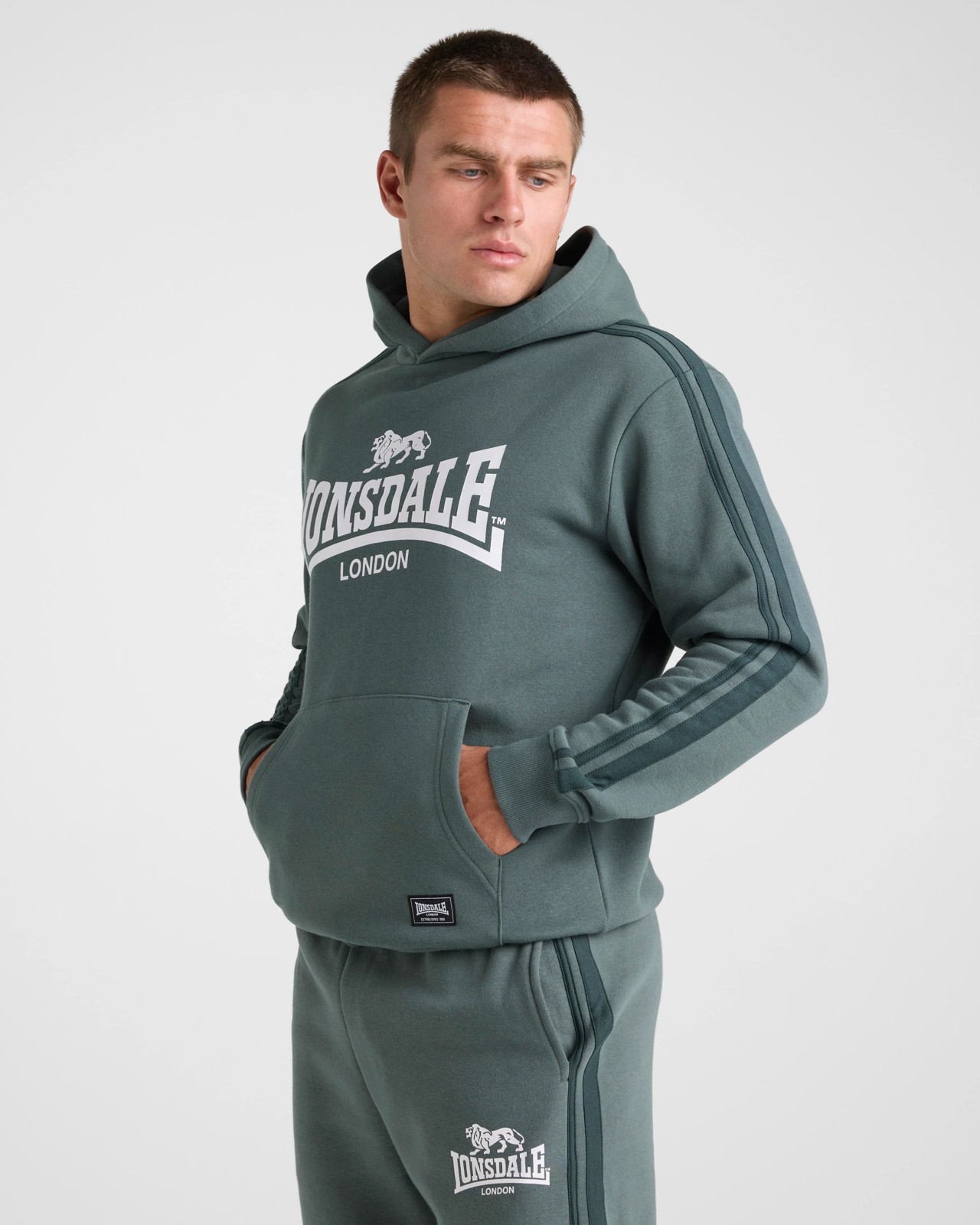 Lonsdale London Long Sleeve Hoodie - Kelp Green 4 of 5