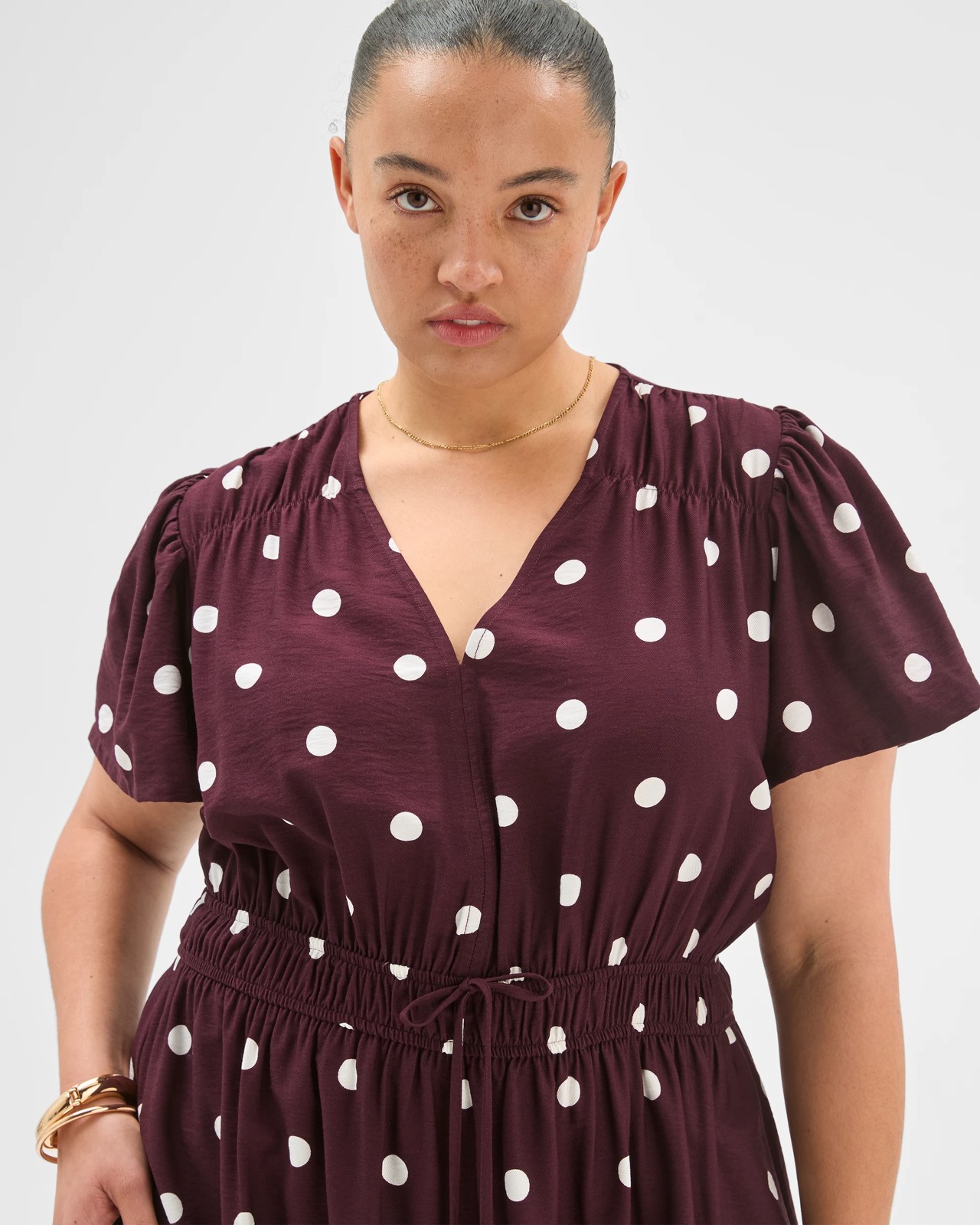 Plus Size Shirred Waist Midi Dress 5 of 5