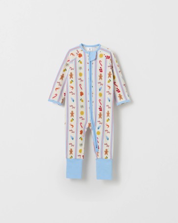 Baby Organic Cotton Zip Front Footless Coverall