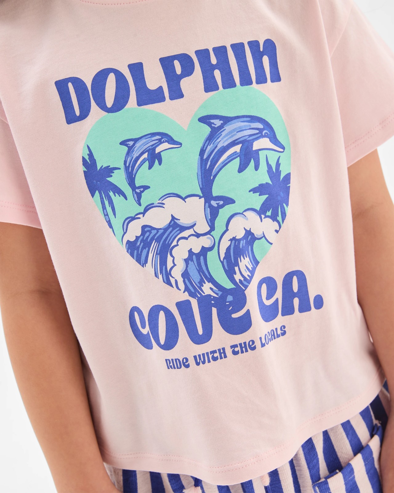 Australian Cotton Oversized T-Shirt - Dolphin Placement Pink 2 of 5