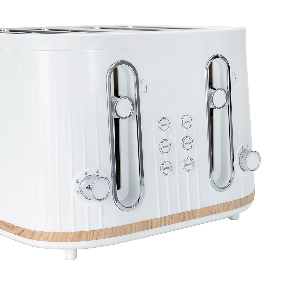 4 Slice Toaster, White - Anko 