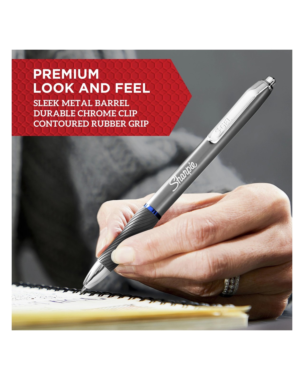2 Pack Sharpie Metal Barrel Retractable S-Gel Pens - Matte Black 5 of 5