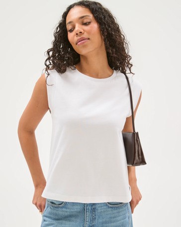 Australian Cotton Extended Shoulder Muscle Tank Top