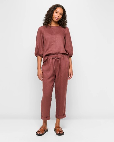 European Linen Tapered Pants