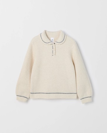 Long Sleeve Collared Knit Jumper