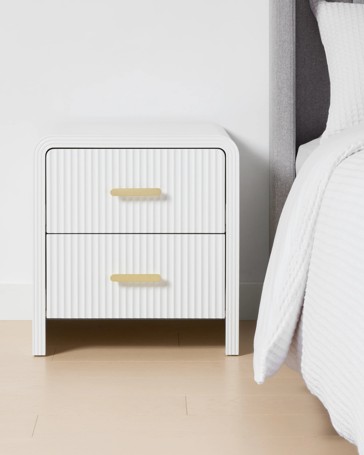 Anko Luna 2 Drawer Bedside Table - White