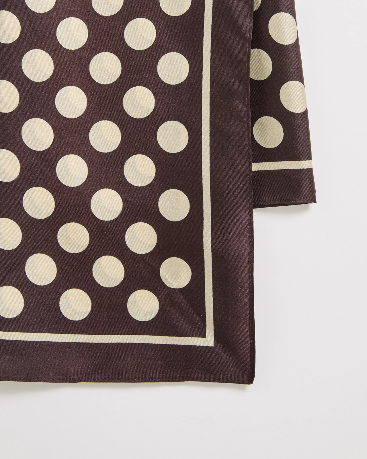 Square Silk Twill Scarf - Chocolate Polka Dot 2 of 2