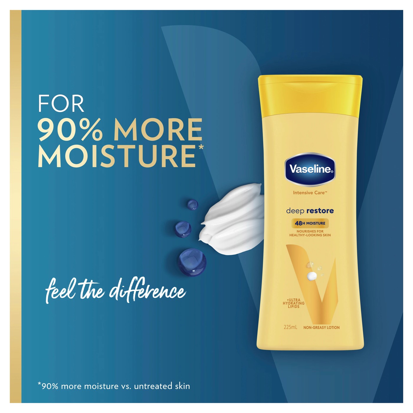 Vaseline Intensive Care Deep Restore 48H Moisture Body Lotion 225ml - Ultra Hydrating Lipids 3 of 6