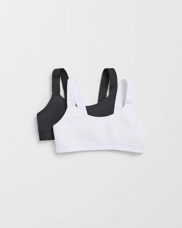 Maxx Big Girls 2 Pack Micro Performance Active Crop Tops