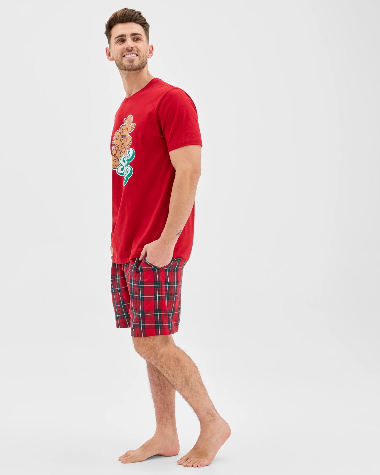 Family Matching Christmas Australian Cotton Mens Pyjama Set - Gingerbread Sleigh All Day 3 of 5