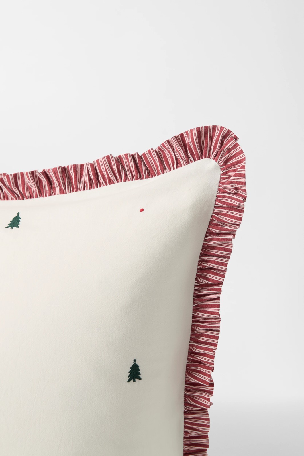 Christmas Embroidered Tree European Pillowcase - White 5 of 5