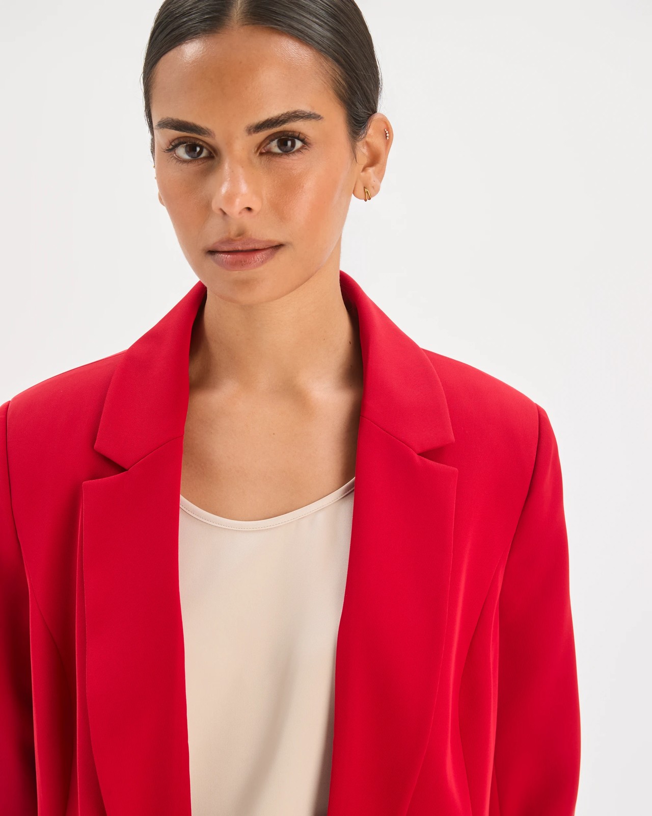Preview Ruched Sleeve Blazer - Scarlet Red 4 of 6