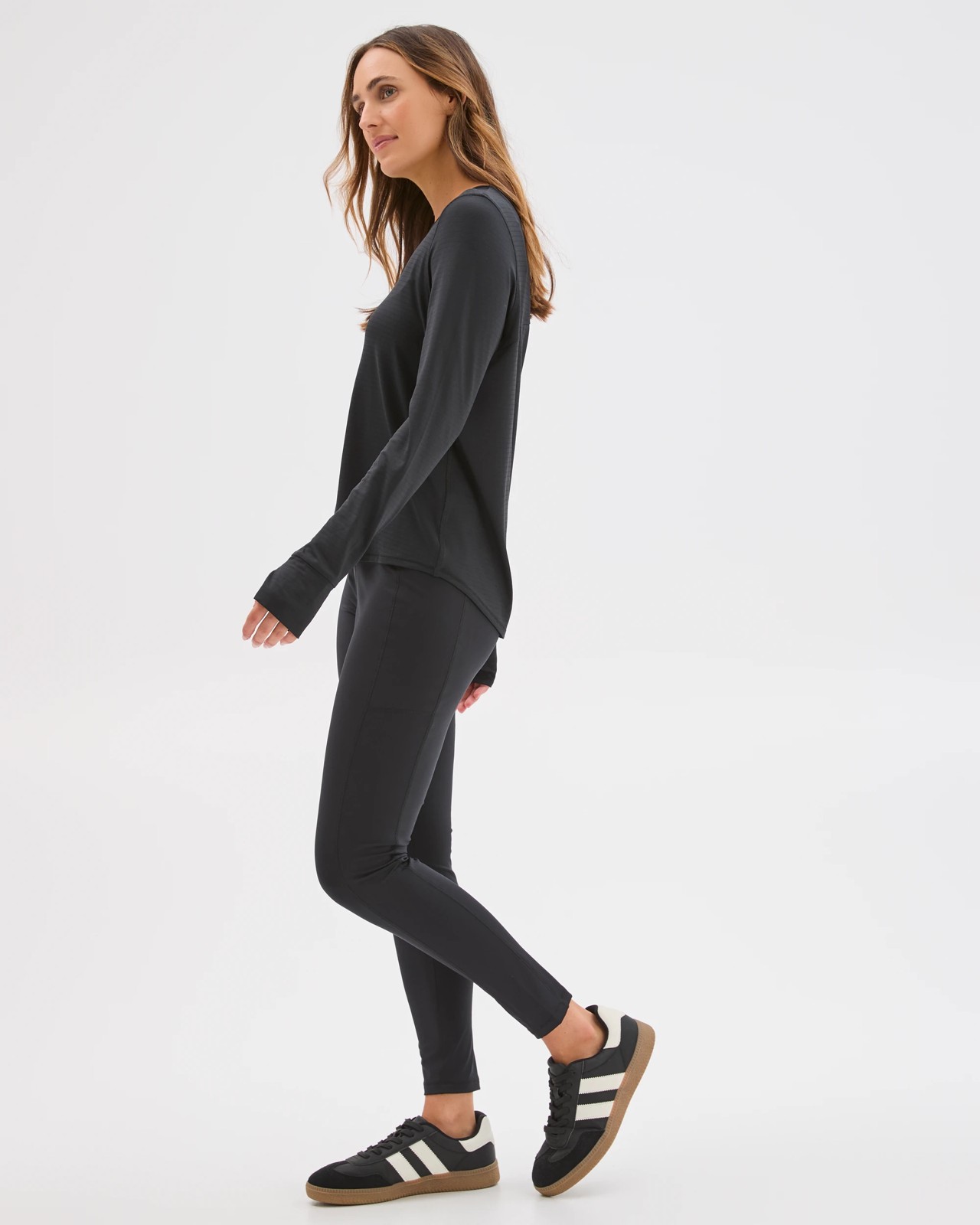 Fleece Lined Full Length Tights - Black 4 of 5