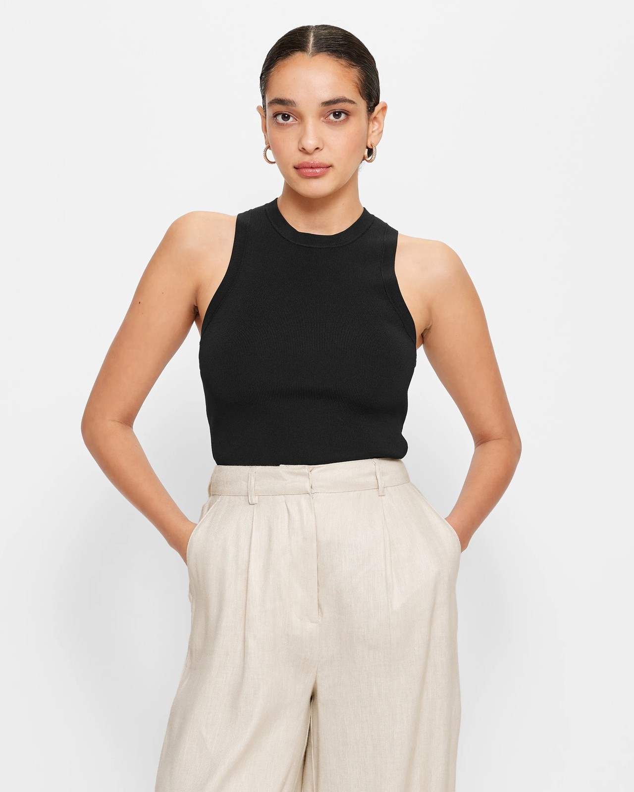 Racer Crepe Knit Tank Top - Preview | Target Australia