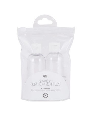 2 Pack Travel Solutions Flip Top Bottles