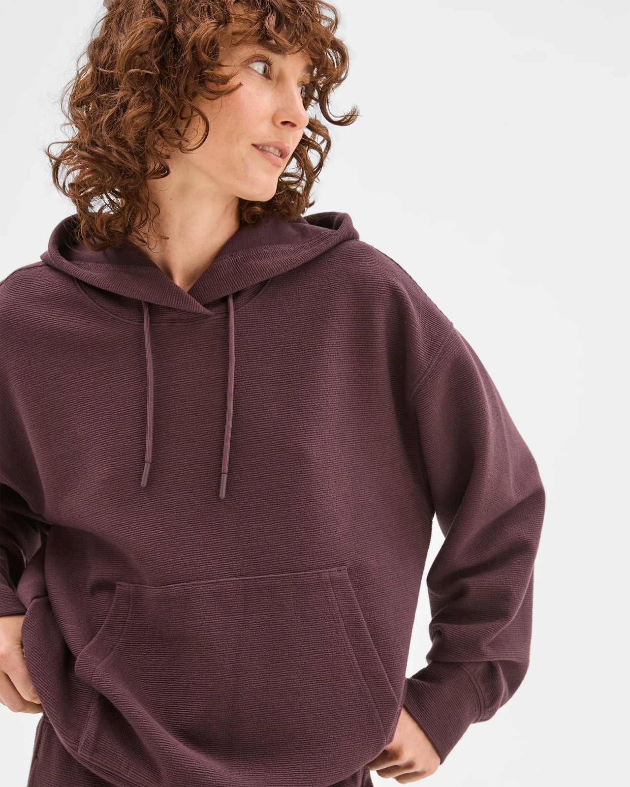 Active Australian Cotton Blend Crinkle Hoodie - Raisin 5 of 5