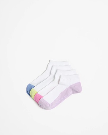 Cotton Blend Logo Lightweight Low Cut Socks 4 Pack - Bonds