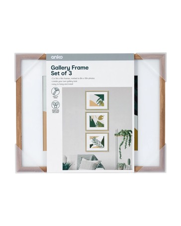 Anko Set of 3 Gallery Frame - Walnut