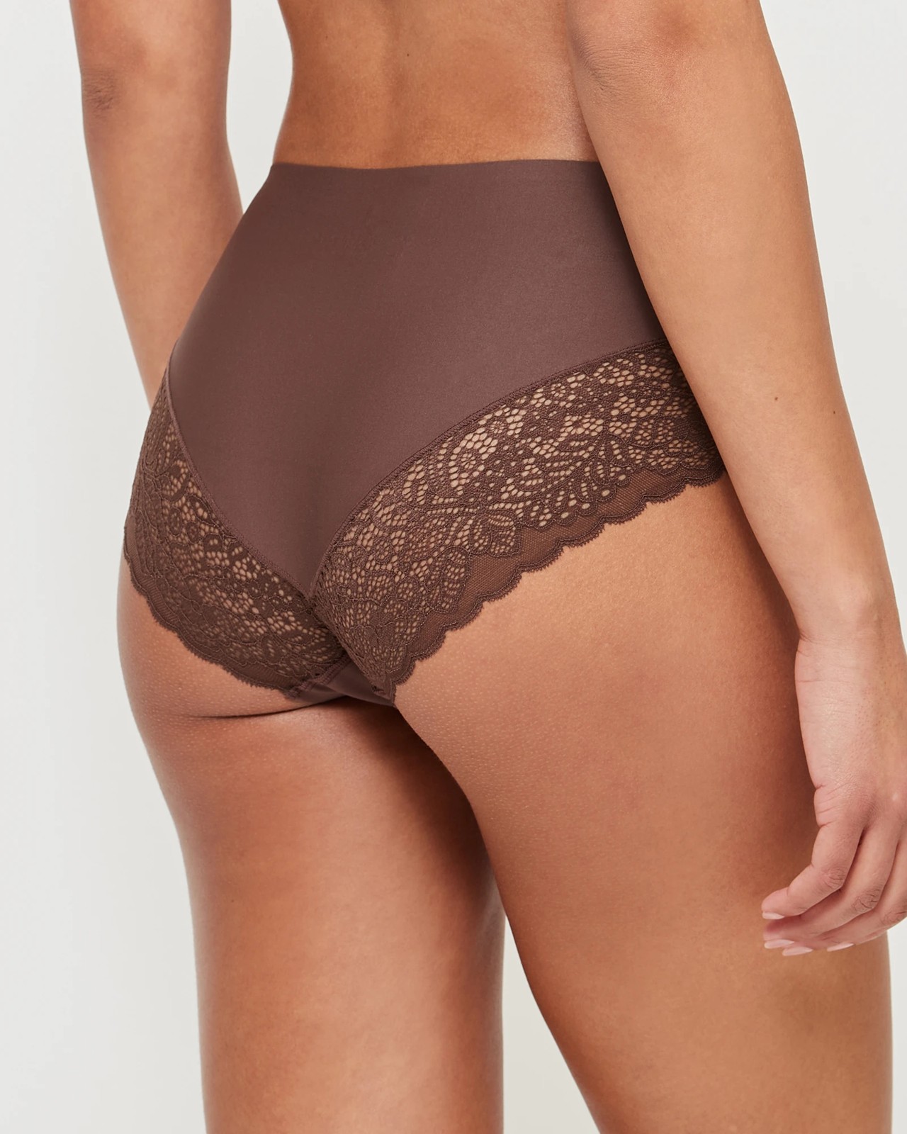 Bella Bonded Microfibre and Lace Midi Briefs 3 of 3