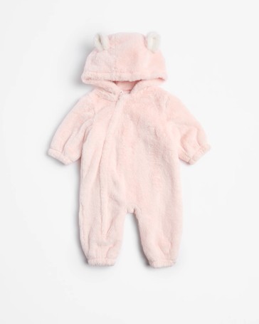 Baby Unisex Faux Fur Zip Coverall