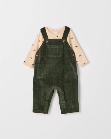 Baby Cord Overalls and T-Shirt Set
