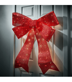 Battery Operated LED Light Up Door Bow - Anko