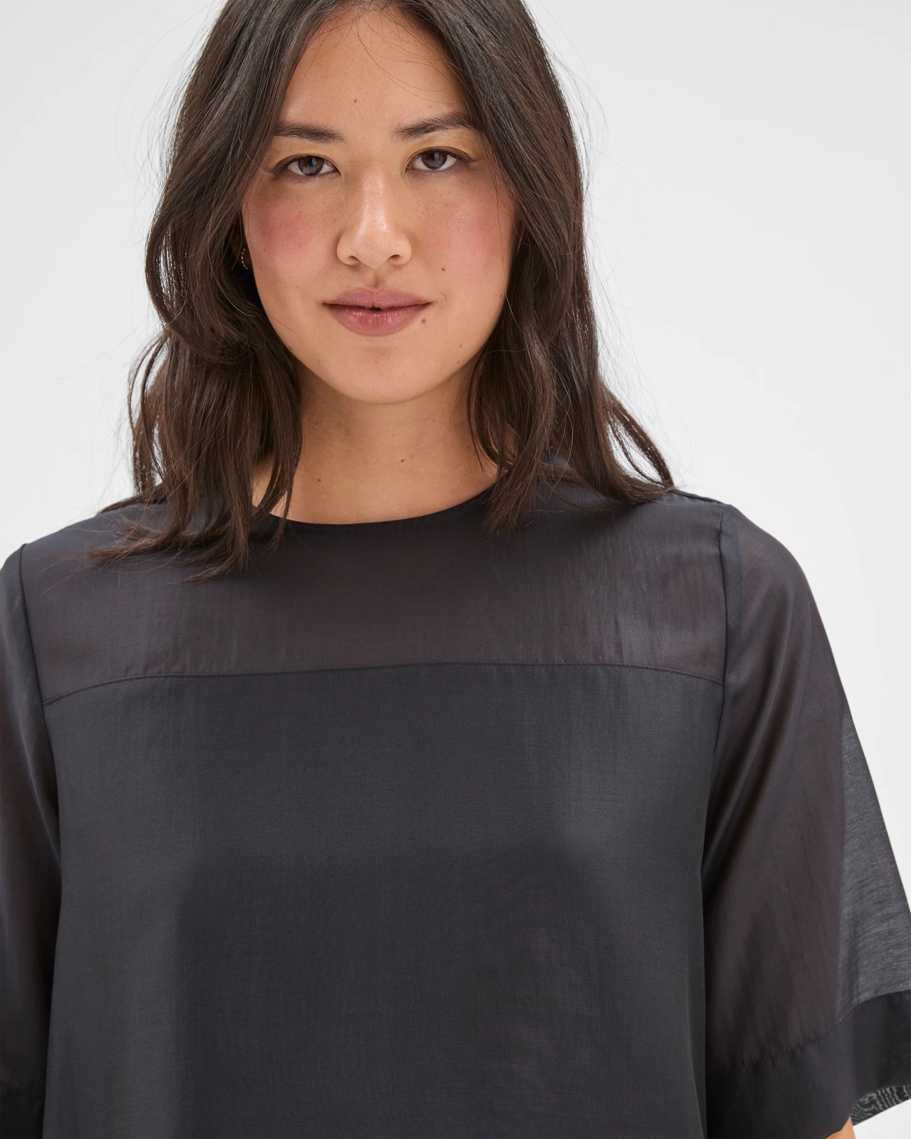 Preview Sheer Detail Blouse - Black 3 of 6