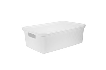 Anko 42L Ribbed Storage Tub - White