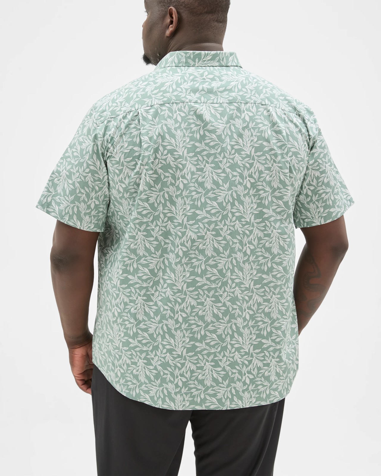 Plus Size Australian Cotton Short Sleeve Business Shirt - Green 6 of 6