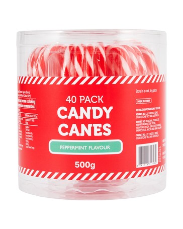 40 Pack Peppermint Flavour Candy Canes 500g