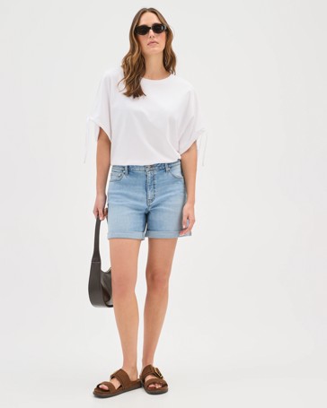 Roll Cuff Denim Shorts