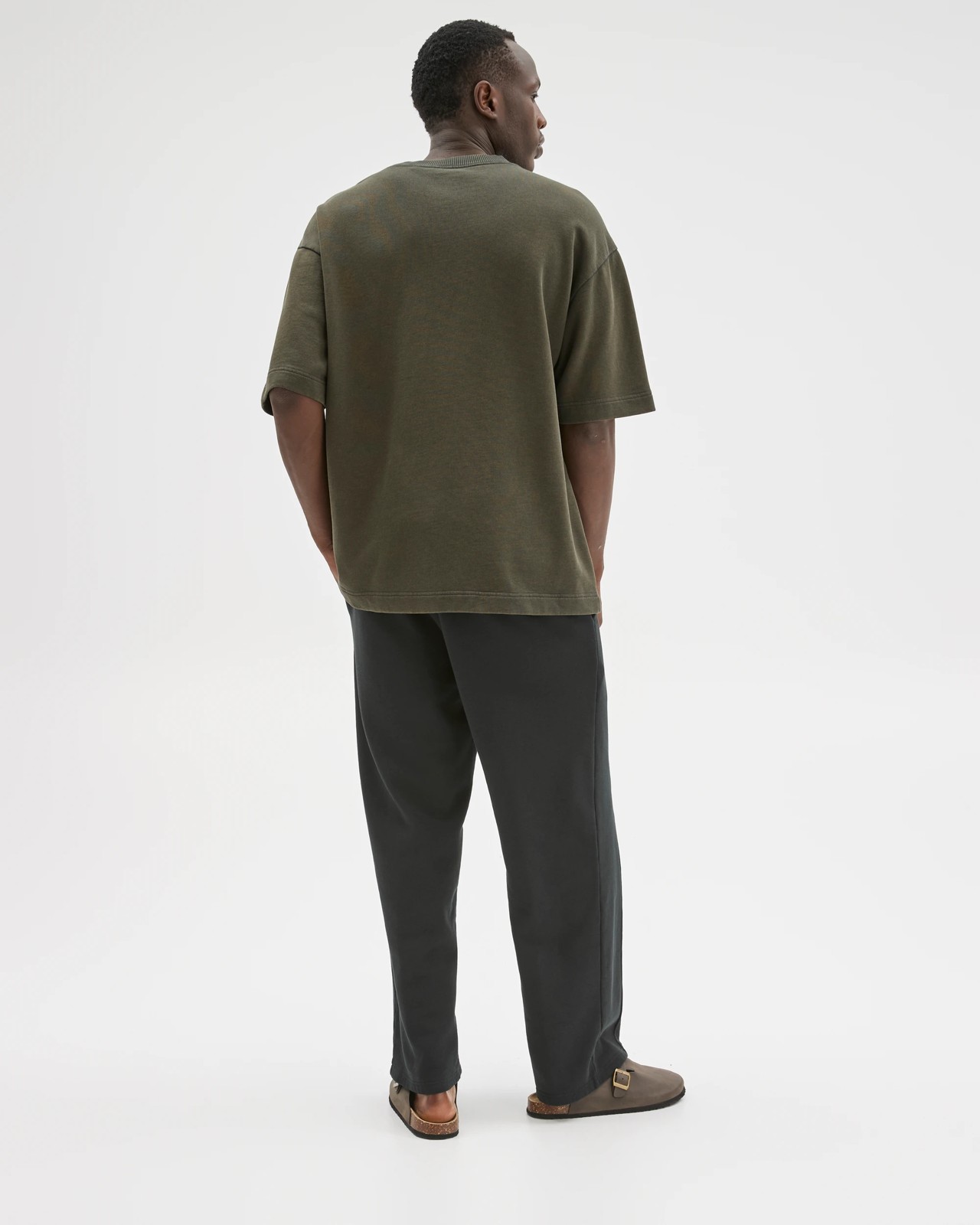 Commons Australian Cotton Blend Loose Fit Uncuffed Trackpants - Washed Black 4 of 5