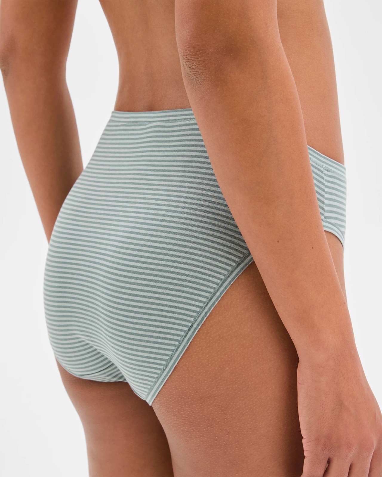 Bamboo 2 Pack High Cut Briefs - Chinois Green Stripe/Navy Solid 4 of 4