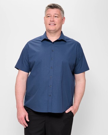 Plus Size Micro Geo Print Shirt