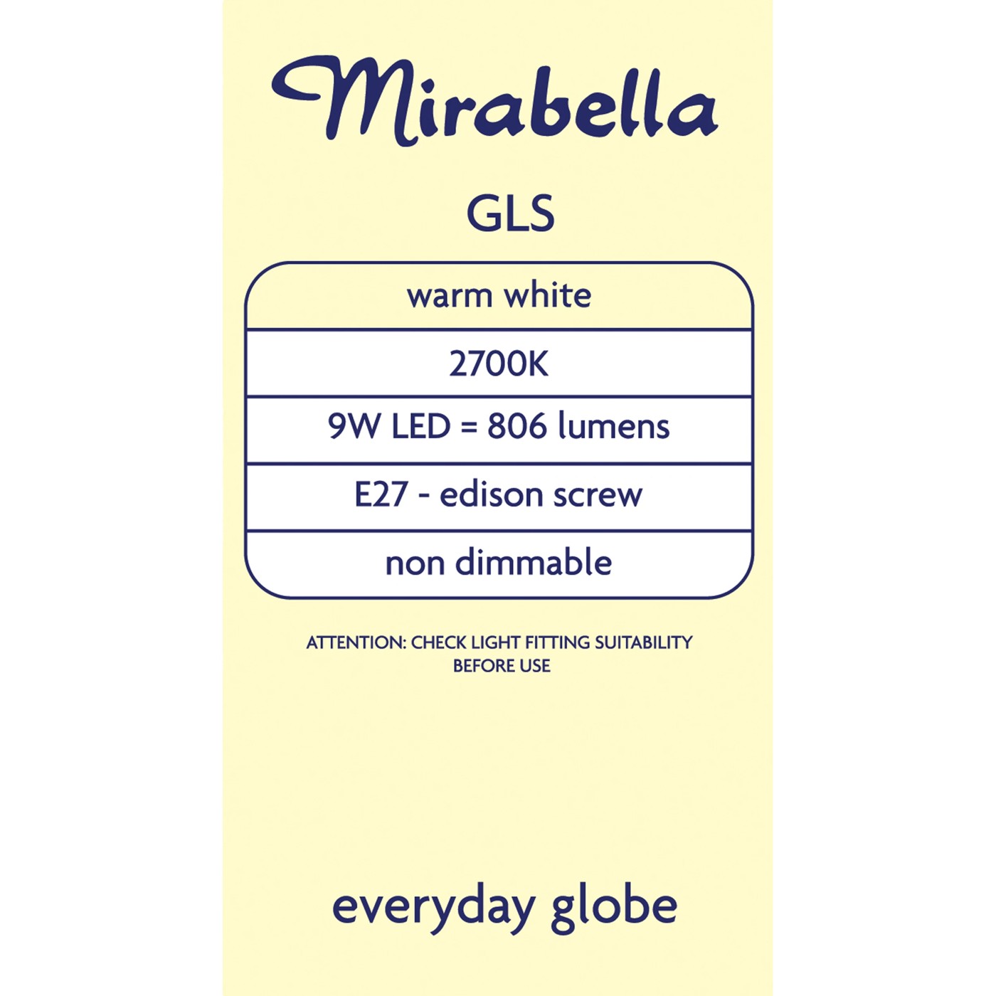 2 Pack I004005 Mirabella LED GLS ES 9W 806 Lumen - Warm White 5 of 5