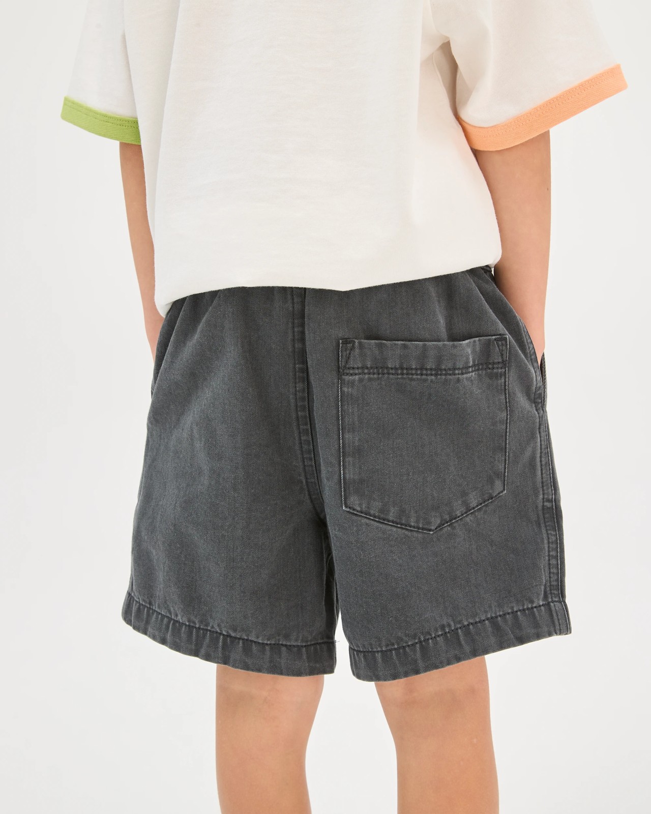 Cotton Chambray Volley Shorts - Black 5 of 5