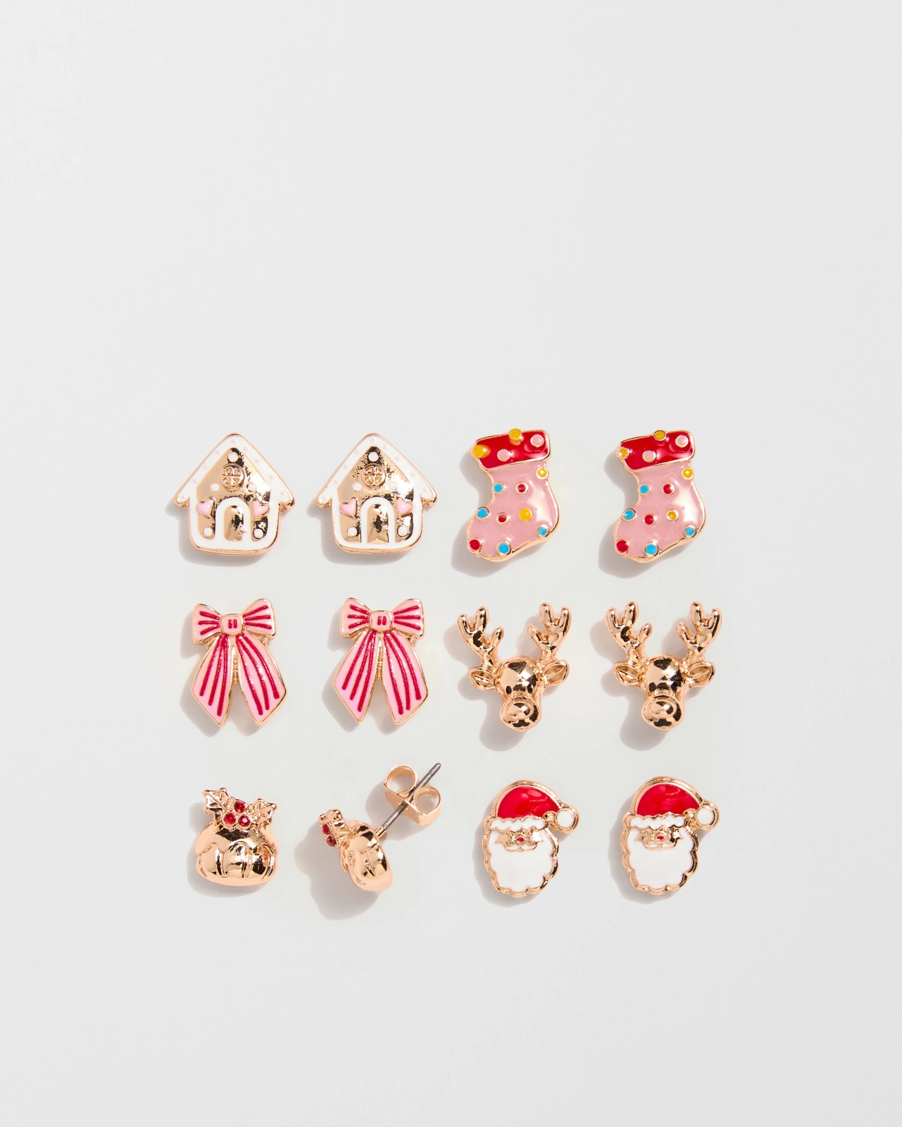 6 Pack Novelty Christmas Stud Earrings 2 of 3