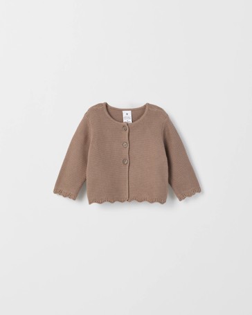 Baby Organic Cotton Scalloped Edge Knit Cardigan