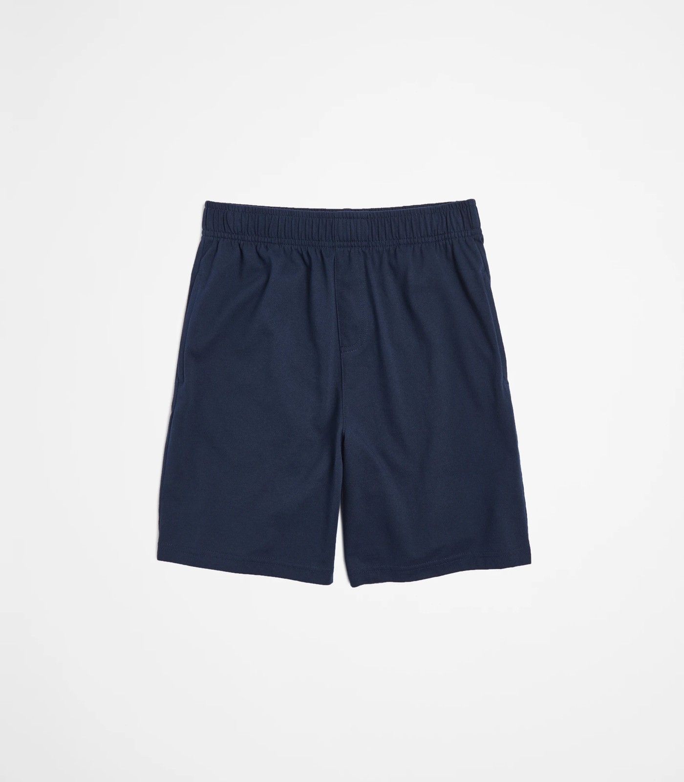 Navy Blue Knitted Printed Shorts For Kids