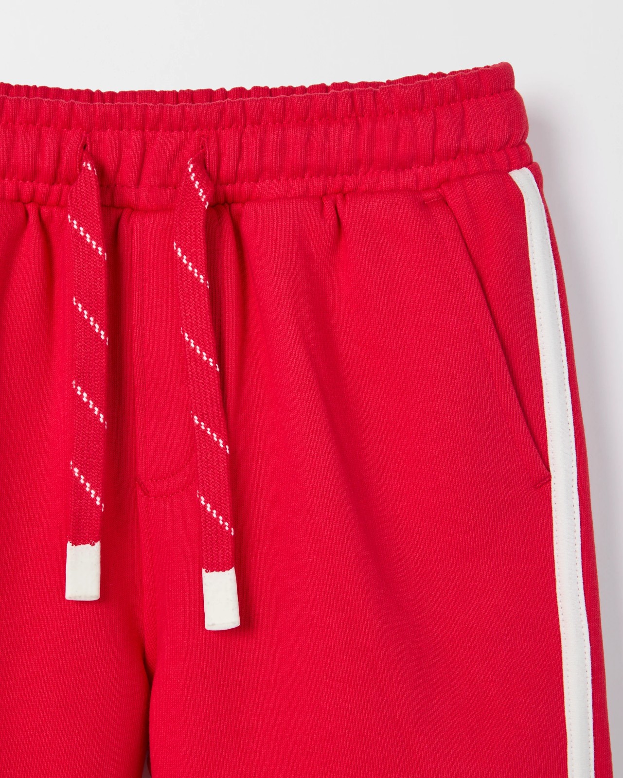 Australian Cotton Blend Elastic Waist Shorts - Red 2 of 2