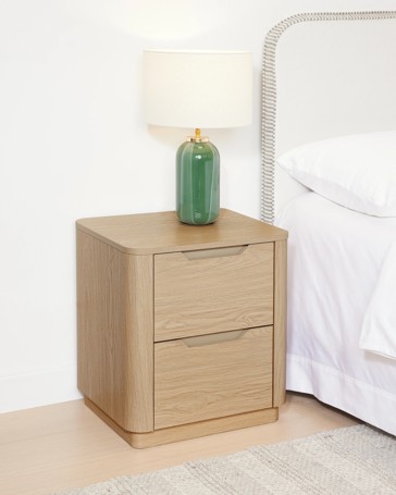 Anko Miles 2 Drawer Bedside Table - Oak