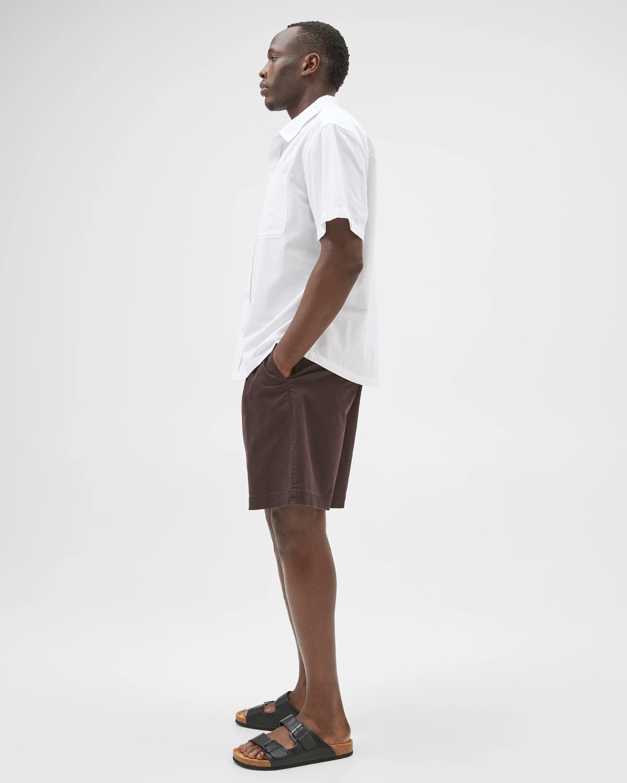 Commons Australian Cotton Pleated Chino Shorts - Dark Brown 2 of 6